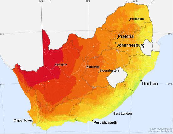 You are free to download, share, adapt, use the maps but you must give appropriate attribution: © 2020 The World Bank, Source: Global Solar Atlas 2.0, Solar resource data: Solargis.